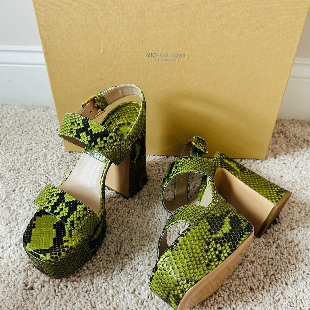 Michael Kors Collection Blair Genuine Python Snake Leather Size 41
